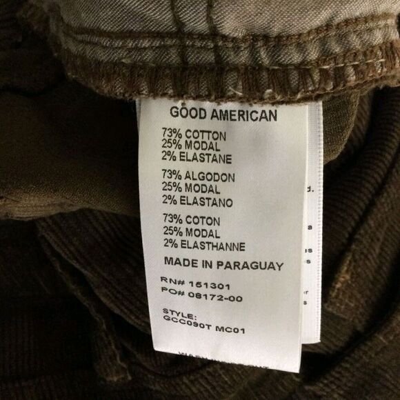 Good American Womens Corduroy Skinny High Rise Jeans Mocha Brown Size 16 NWT - Picture 10 of 11